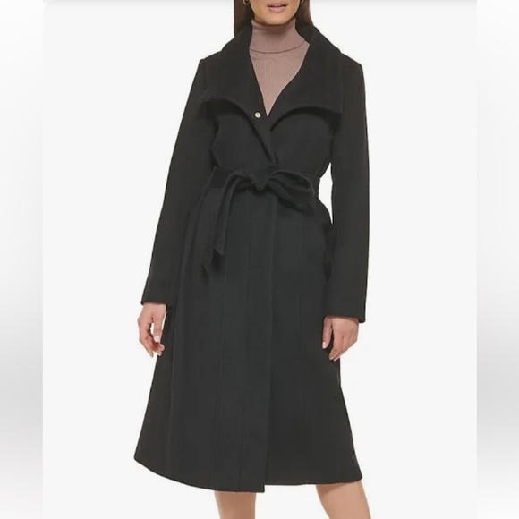 Cole Haan Jackets & Blazers - NWT Cole Hann Women’s Signature Slick Belted Long Wool Blend Coat Size 12.